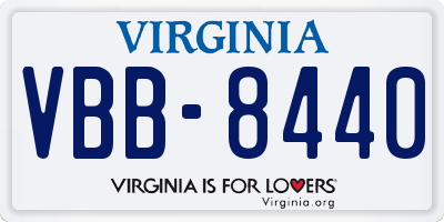 VA license plate VBB8440