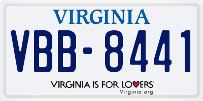 VA license plate VBB8441