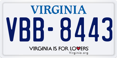 VA license plate VBB8443