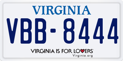 VA license plate VBB8444
