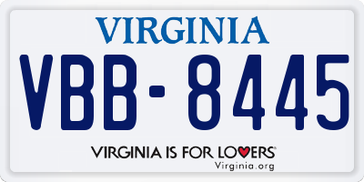 VA license plate VBB8445
