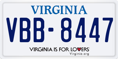 VA license plate VBB8447