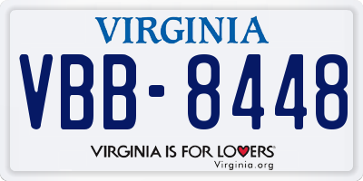 VA license plate VBB8448