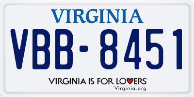 VA license plate VBB8451