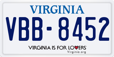 VA license plate VBB8452