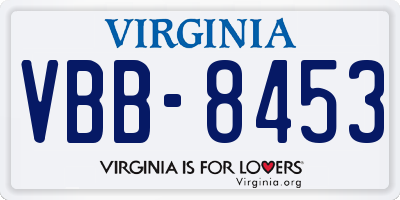 VA license plate VBB8453