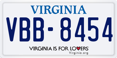 VA license plate VBB8454