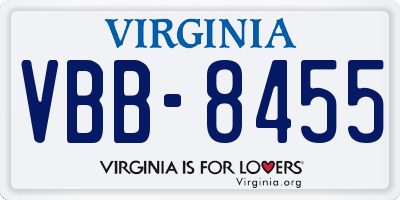 VA license plate VBB8455