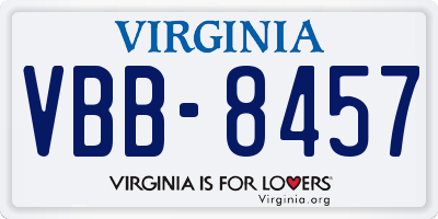 VA license plate VBB8457