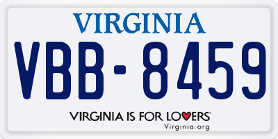 VA license plate VBB8459