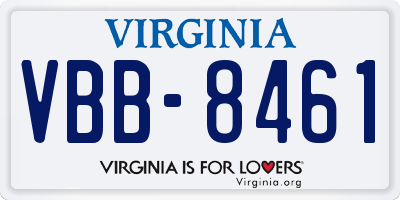VA license plate VBB8461