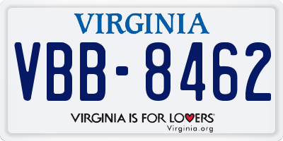 VA license plate VBB8462