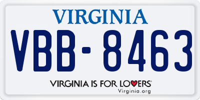 VA license plate VBB8463