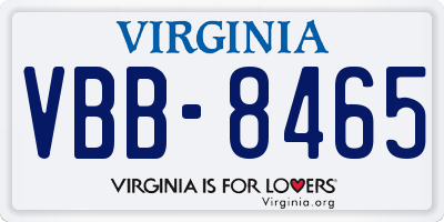 VA license plate VBB8465