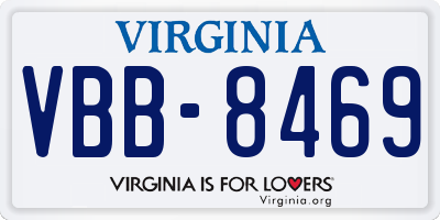 VA license plate VBB8469