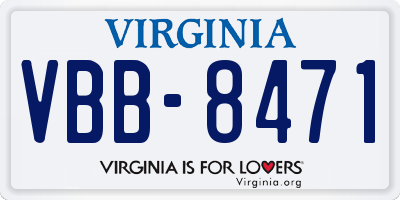 VA license plate VBB8471