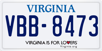 VA license plate VBB8473