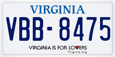 VA license plate VBB8475