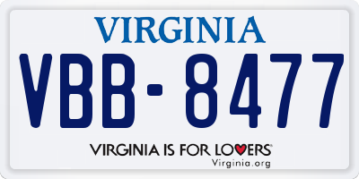 VA license plate VBB8477