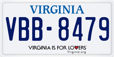 VA license plate VBB8479