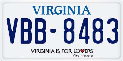 VA license plate VBB8483