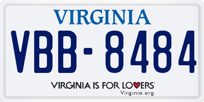 VA license plate VBB8484