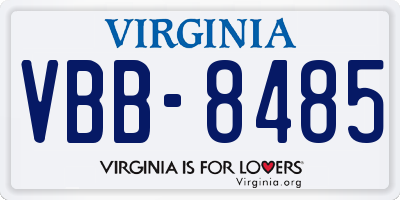 VA license plate VBB8485