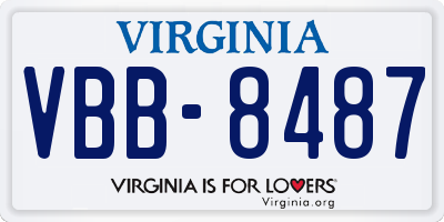 VA license plate VBB8487