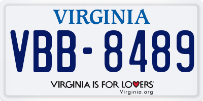 VA license plate VBB8489