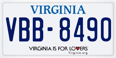 VA license plate VBB8490