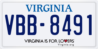 VA license plate VBB8491