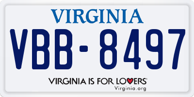 VA license plate VBB8497