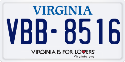 VA license plate VBB8516