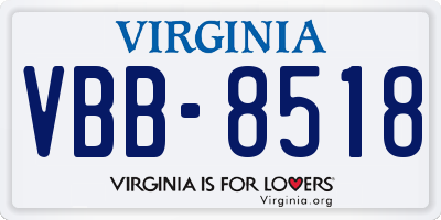 VA license plate VBB8518