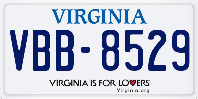 VA license plate VBB8529
