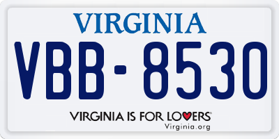 VA license plate VBB8530