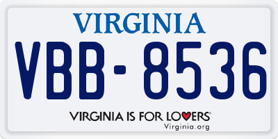 VA license plate VBB8536