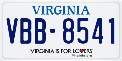 VA license plate VBB8541