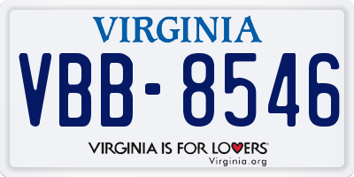 VA license plate VBB8546