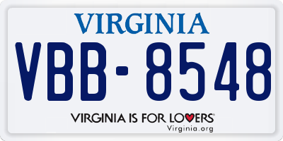 VA license plate VBB8548