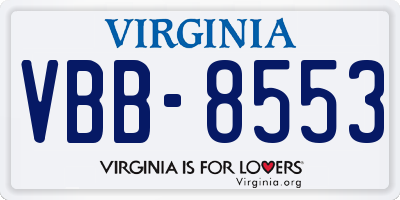 VA license plate VBB8553
