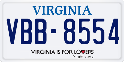 VA license plate VBB8554