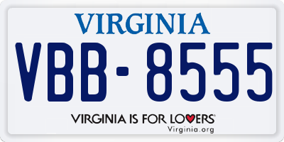 VA license plate VBB8555