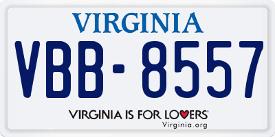 VA license plate VBB8557