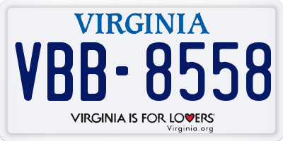 VA license plate VBB8558