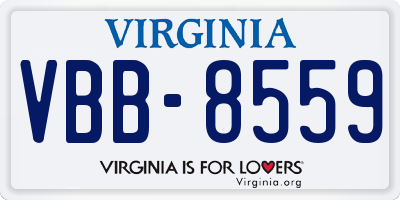 VA license plate VBB8559