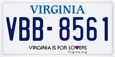 VA license plate VBB8561