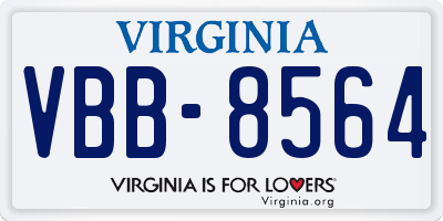 VA license plate VBB8564