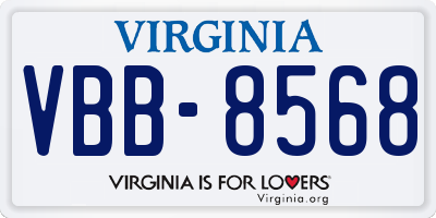 VA license plate VBB8568