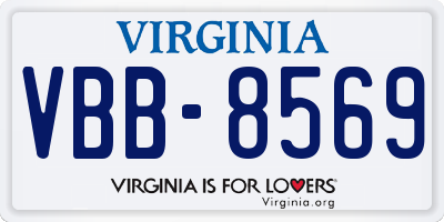 VA license plate VBB8569